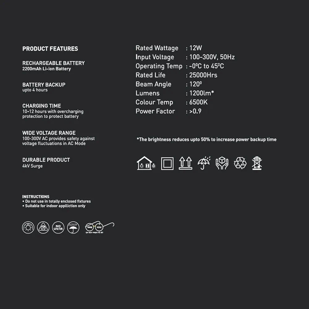 GL 12W EMP LED B22 WH GL 12W EMP LED B22 WH